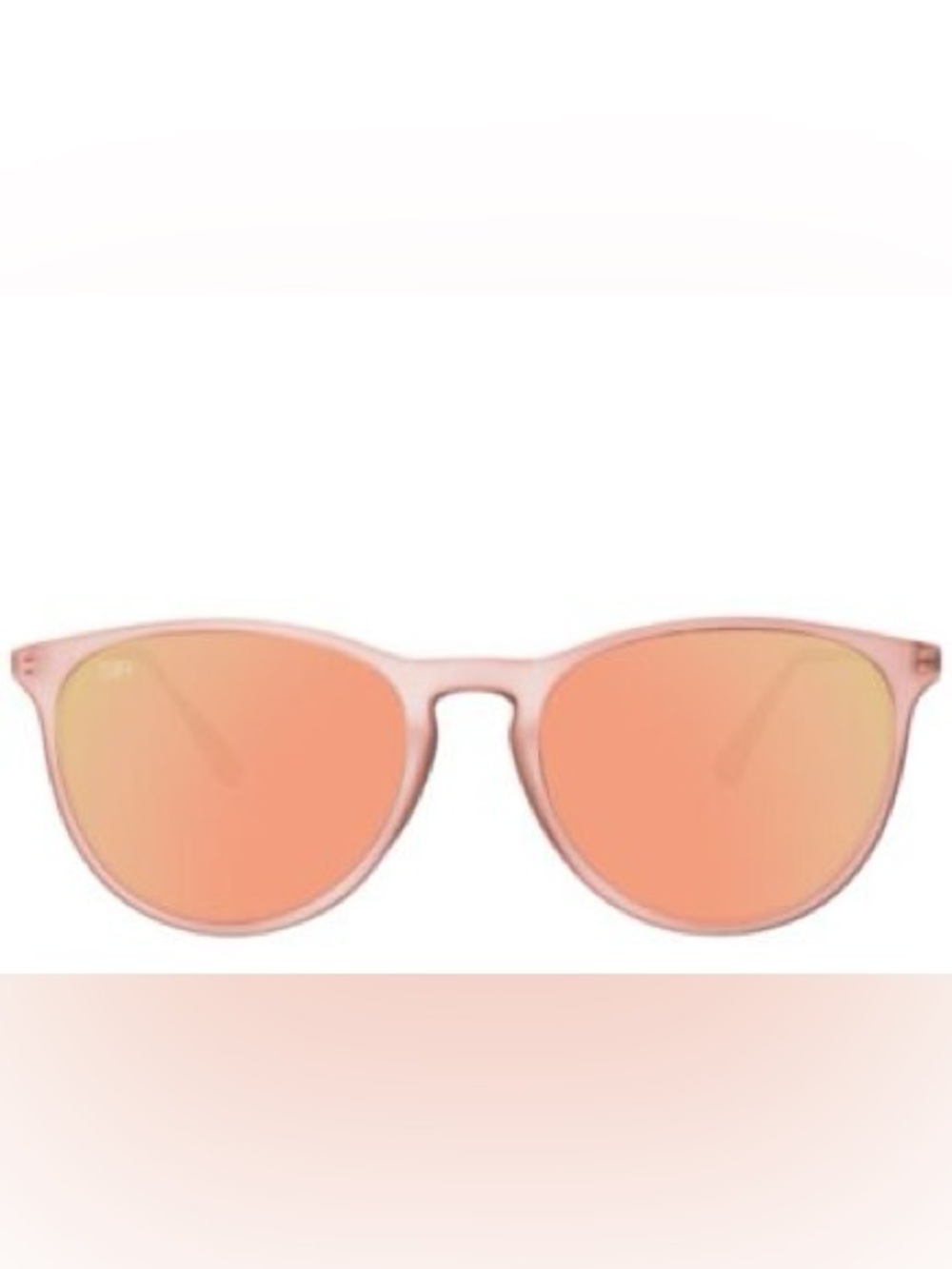Pink polarized rounded sunglasses